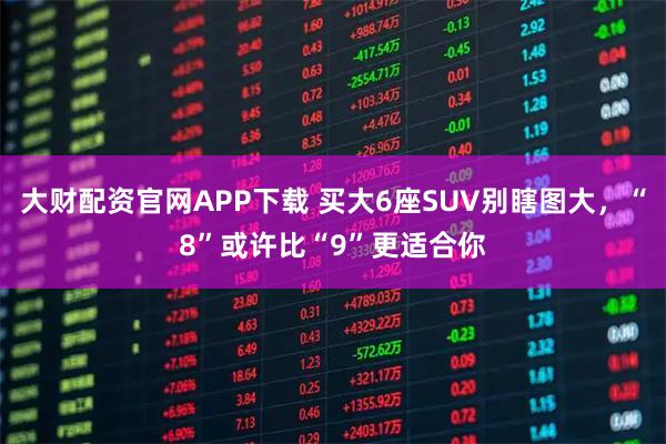 大财配资官网APP下载 买大6座SUV别瞎图大，“8”或许比“9”更适合你